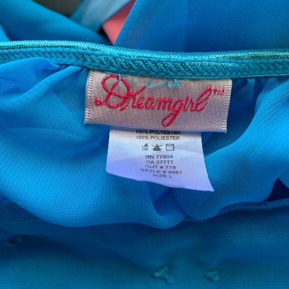 Baby Doll Dreamgirl Lingerie 3 Karat Gem Chiffon Halter Jewel Trim Sz Large - Picture 9 of 10